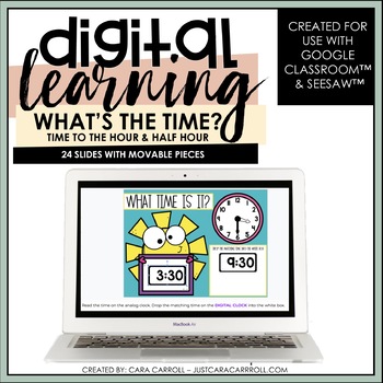 Preview of Google Slides™/SeeSaw™ Telling Time (Vol. 1) | Distance Learning