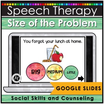 Preview of Google Slides Speech Therapy | Size of the Problem Activities