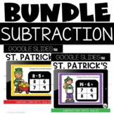 Google Slides™ St Patricks Day Subtraction Facts Bundle fo