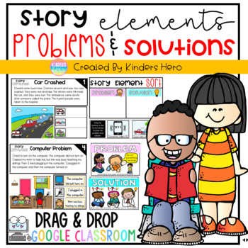 Preview of Story Elements Problems and Solutions for Google Slides Distance Learning