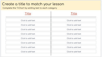 Preview of Google Slides - T-Chart Template (2, 3 and 4 Column Templates)