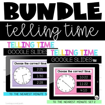 Preview of Google Slides™ Telling Time to the Nearest Minute Bundle