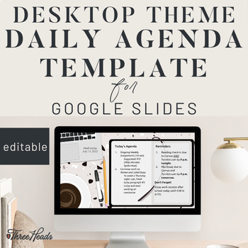 Preview of Google Slides Template Daily Agenda Slides - Desktop Flat Lay Theme