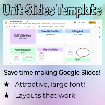 Preview of Google Slides Template: Unit Slides (Great for Distance Learning!)
