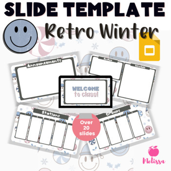 Preview of Google Slides Template Winter| January Slide Template White