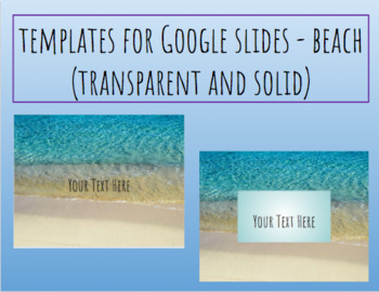 Preview of Google Slides Templates ~ Beach ~ 5 Different Templates