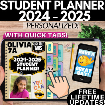 Preview of Student Planner 2023-2024 Daily Agenda  BACK TO SCHOOL Data Tracking Sheets