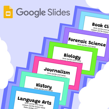 Preview of Google Slides Templates Editable Rainbow Title Pages