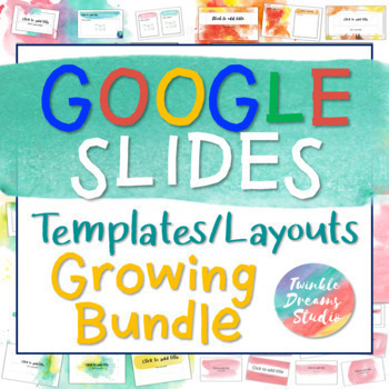 Preview of Google Slides Templates Growing Bundle + Free 25 Movable Clipart