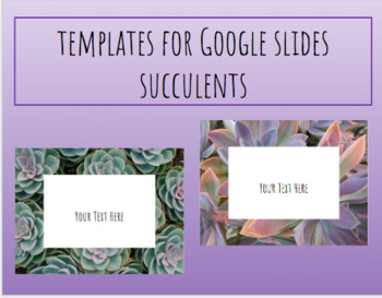 Preview of Google Slides Templates ~ Succulents ~ 6 Different Templates
