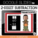 Google Slides™ Thanksgiving 2 Digit Subtraction with Regrouping