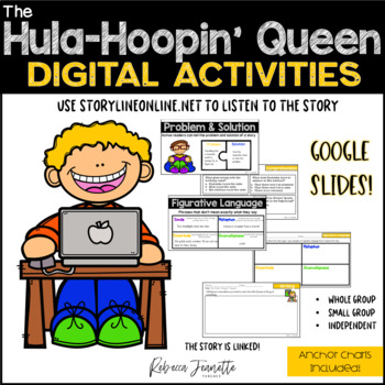 Preview of Google Slides-The Hula Hoopin' Queen Figurative Language Reading Comprehension