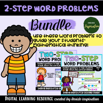 Preview of Google Slides Two-Step Word Problems Bundle