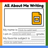 Google Slides ™︱Type Direct All About Me Writing Template 