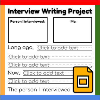 Preview of Google Slides ™︱Type Direct Interview with Family Member Writing Template