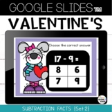 Google Slides™ Valentine Subtraction Facts Set 2 {Google C
