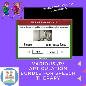Preview of Google Slides: Various /r/ articulation bundle for Speech Therapy