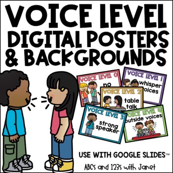 Preview of Google Slides™ Voice Level Posters and Backgrounds