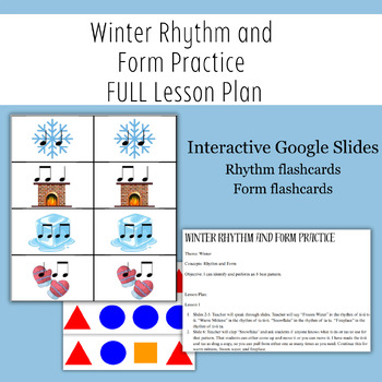 Preview of Google Slides Winter Rhythm and Form Practice Full Lesson
