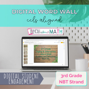 Preview of Google Slides Word Wall 3rd Grade NBT - Digital & PDF