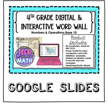 Preview of Google Slides Digital Word Wall - Paper Word Wall Included!