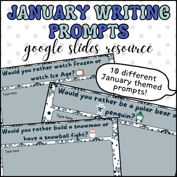 Preview of Google Slides Writing Prompts | Winter Would You Rather