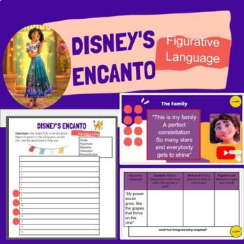 Preview of Google Slides and Figurative Language Worksheet Disney's Encanto
