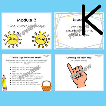 Preview of Google Slides for Eureka Squared Kindergarten Module 2 Lesson 1-16