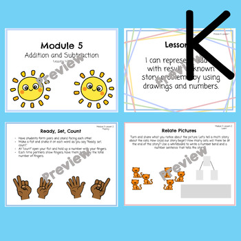 Preview of Google Slides for Eureka Squared Kindergarten Module 5 Lessons 1-27