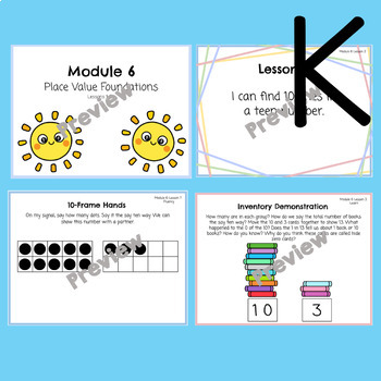Preview of Google Slides for Eureka Squared Kindergarten Module 6 Lessons 1-24