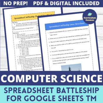 Preview of Google Spreadsheet Activities Battleship for Computer Science