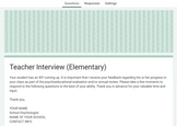 Google Teacher Interview Form (Elementary) IEP, SPECIAL ED