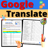 Google Translate Languages Activity Translating Resource