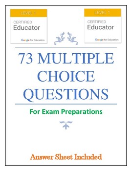 Preview of Google for Educator Level 1  73 Questions and Answers for Distance Learning.