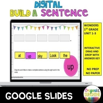 Preview of Google slides + Sentence Building using Sight Words 1st grade  1-82