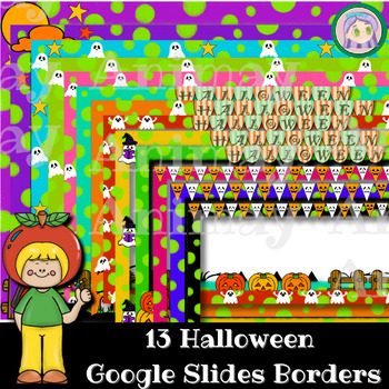 Preview of Google slides borders, Halloween borders, Doodle borders