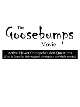 Preview of Goosebumps Movie- Comprehension Questions, Movie Guide