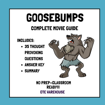 Preview of Goosebumps Movie Guide with Answer Key-No Prep!