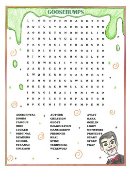 Preview of Goosebumps Movie Word Search Activity