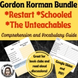 Gordon Korman Comprehension Bundle (Restart, School, Untea