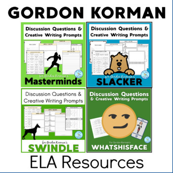 Preview of Gordon Korman ELA Resource Bundle I Print & Digital Versions