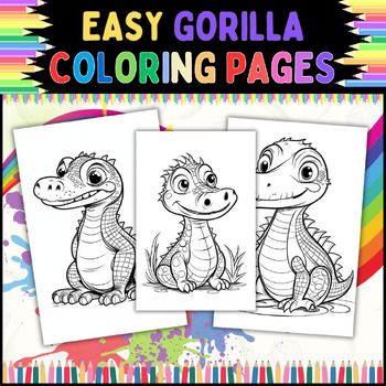 Preview of Gorilla Coloring Pages: For Kids Who Love Animals and Coloring!