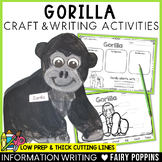 Gorilla Craft & Writing | Zoo Craft, Zoo Animals, Jungle Animals