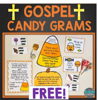 Preview of Gospel Candy Grams Bible Verse Candy Cards FREE Christian Halloween Alternative