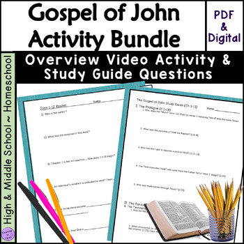 Preview of Gospel of John Bible Study Activity BUNDLE