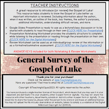 gospel of luke summary essay