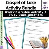 Gospel of Luke Bible Study Overview Activity BUNDLE