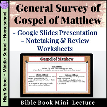 Preview of Gospel of Matthew Bible Book Overview Lecture Presentation with Notes and Review