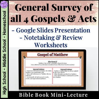 Preview of Gospels & Acts Bible Book Overview Lecture Presentation with Notes and Review