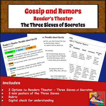 Preview of Gossip and Rumors /Social Skills /Reader's Theater /Social and Emotional Lesson